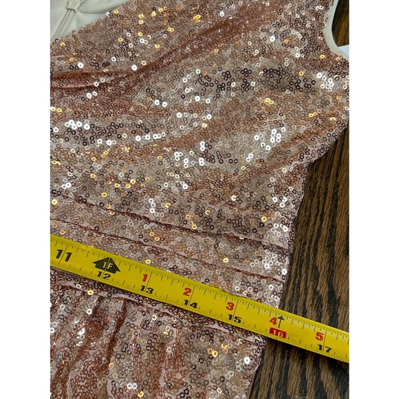 Kate Kasin Sequin Dress Sleeveless Maxi Evening ROSE GOLD. Size 12. Worn Once - Picture 10 of 10
